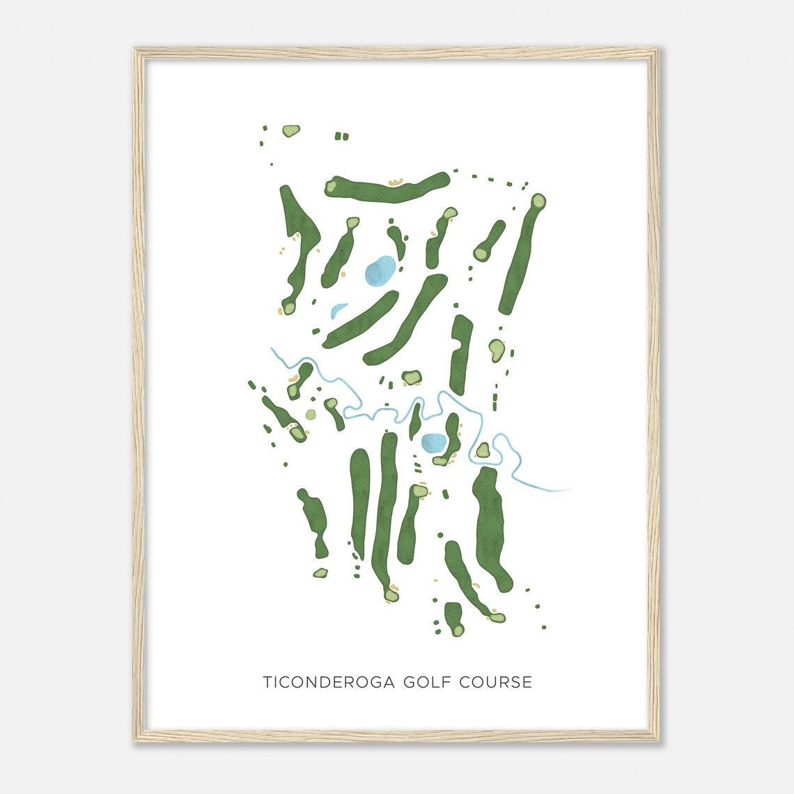 Ticonderoga Golf Course New York Modern Watercolor Map Golfer Gift Golf Wall Art Golf Poster Print Course Layout - Image 2