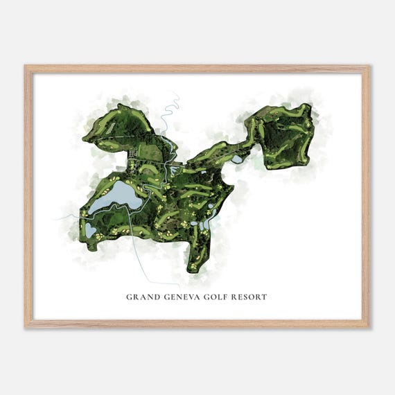 Grand Geneva Golf Resort In Lake Geneva Wisconsin Classic Watercolor Map Golfer Gift Golf Wall Art Golf Poster Print Course Layout