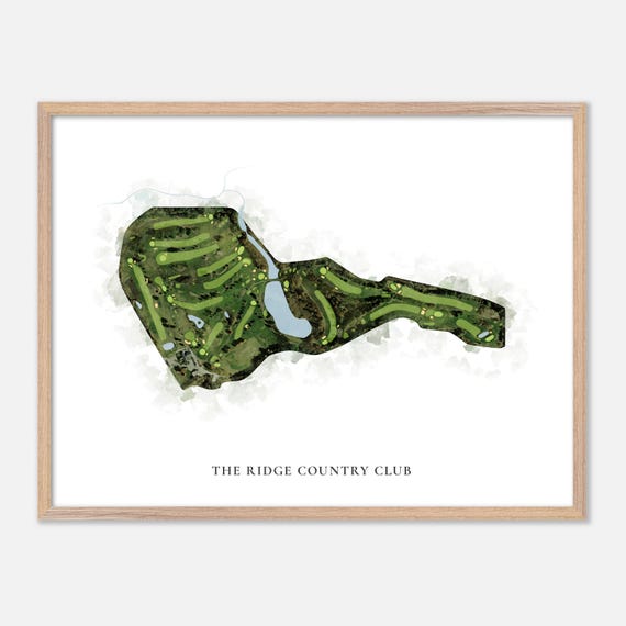 The Ridge Country Club In Gilford New Hampshire Classic Watercolor Map Golfer Gift Golf Wall Art Golf Poster Print Course Layout