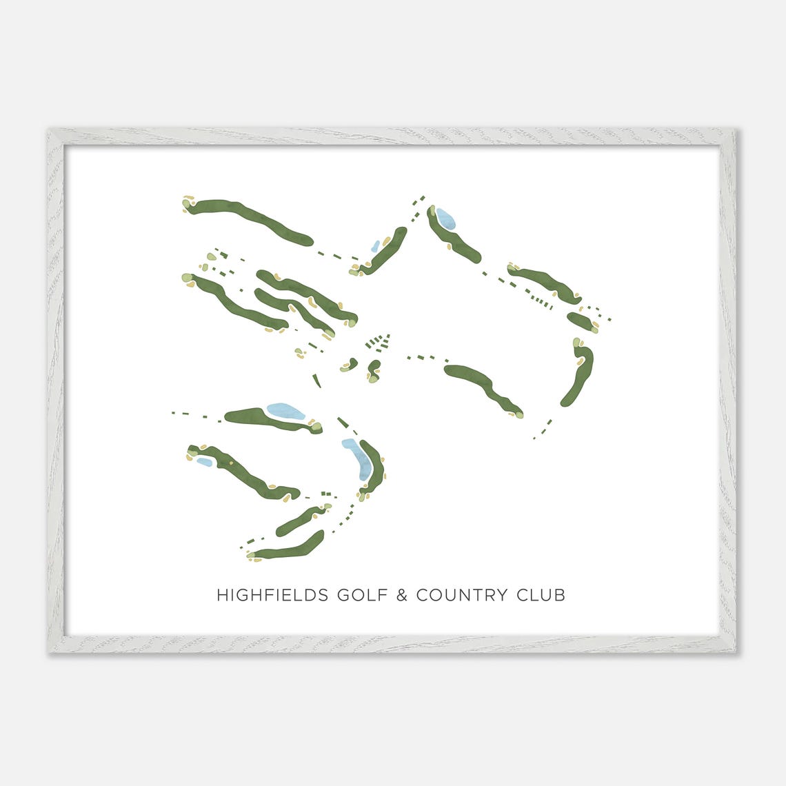 Highfields Golf & Country Club Massachusetts Modern Map Poster - Image 4