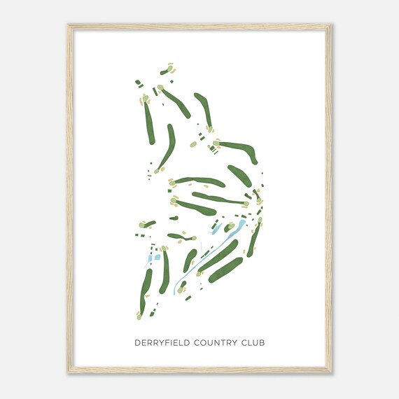 Derryfield Country Club New Hampshire Modern Watercolor Map Golfer Gift Golf Wall Art Golf Poster Print Course Layout