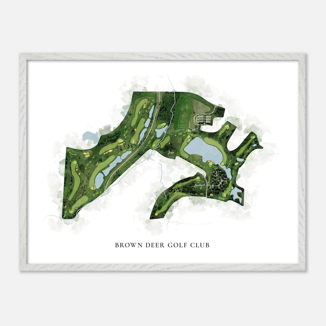 Brown Deer Golf Club Coralville Iowa Classic Watercolor Map Poster - Image 4