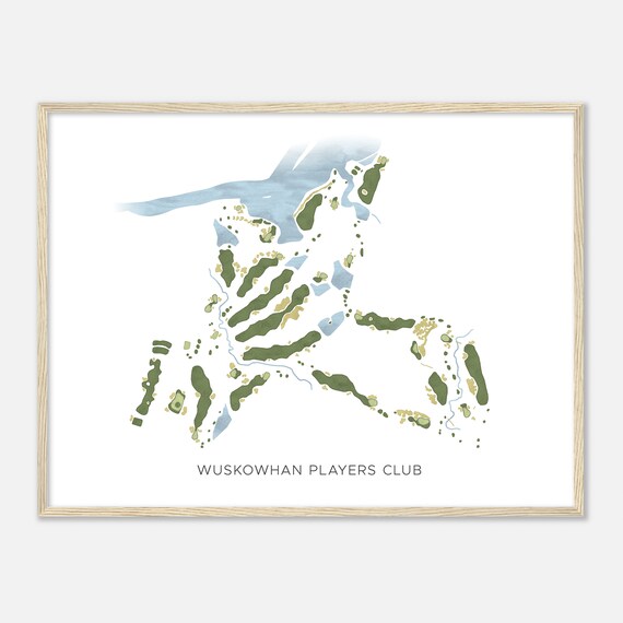 Wuskowhan Players Club Golf Course Watercolor Fairway Map Poster
