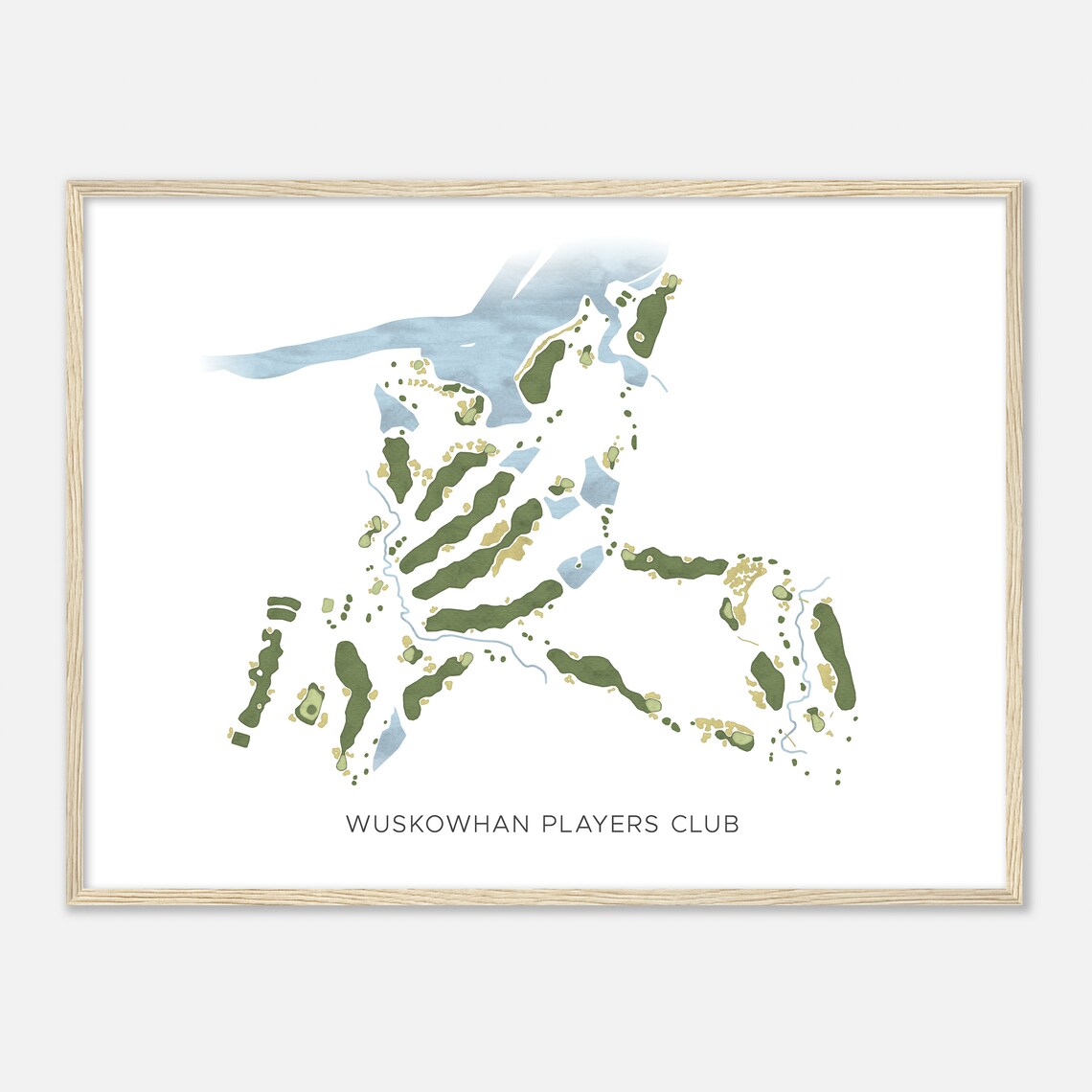 Wuskowhan Players Club Golf Course Watercolor Fairway Map Poster