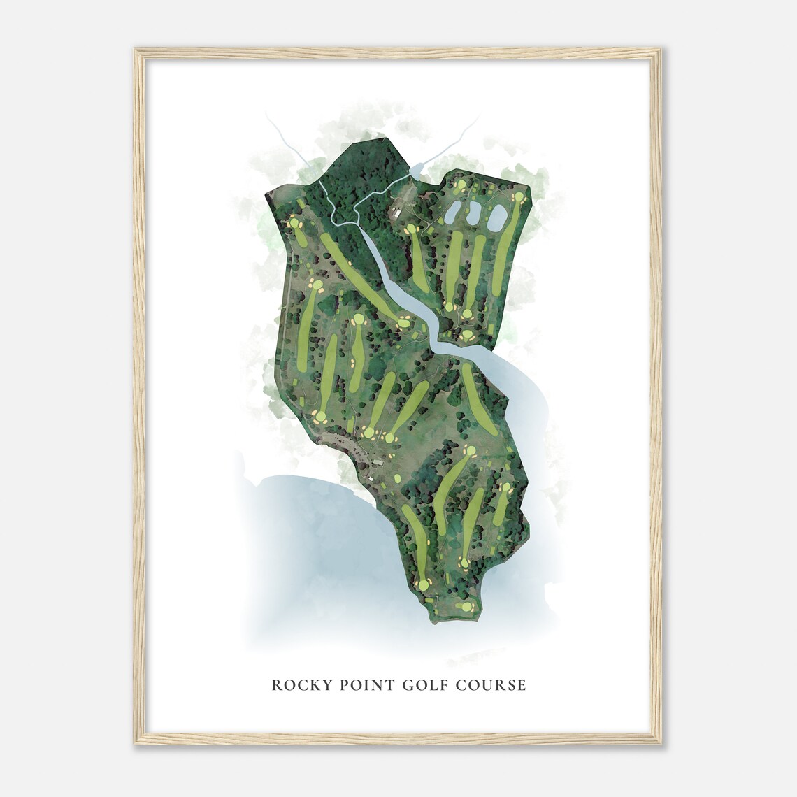 Rocky Point Golf Course Maryland Classic Watercolor Course Map Poster