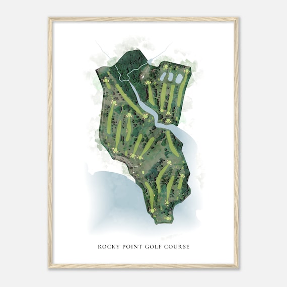 Rocky Point Golf Course Maryland Classic Watercolor Course Map Poster