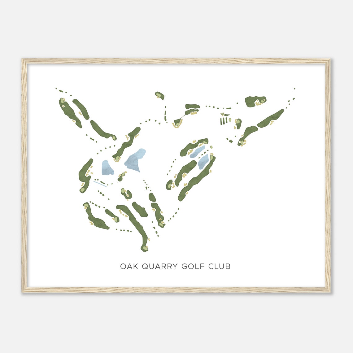 Oak Quarry Golf Club Watercolor Map Golfer Gift Poster Artwork - Image 2