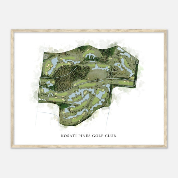 Kosati Pines Golf Club Louisiana Classic Watercolor Map Golfer Gift Golf Wall Art Golf Poster Print Course Layout