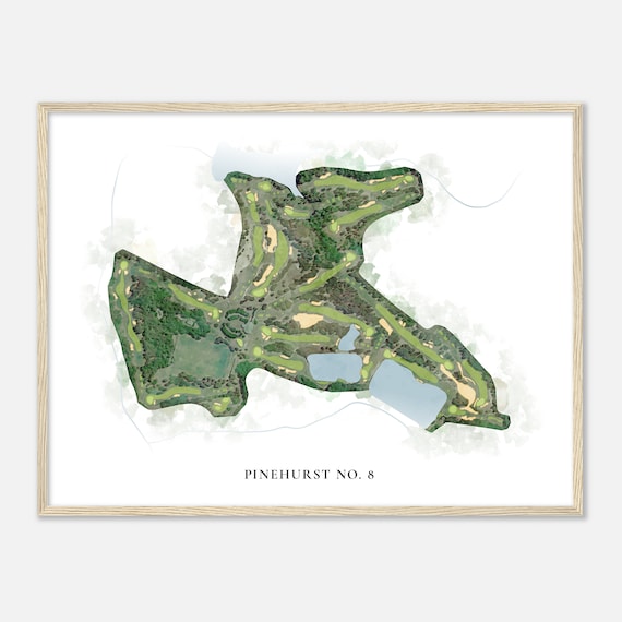 Pinehurst No. 8 North Carolina Watercolor Map Art Print