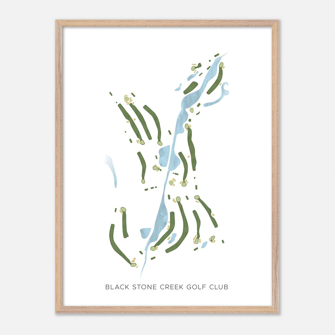 Black Stone Creek Golf Club Germantown Wisconsin Modern Watercolor Golf Map Poster - Image 6