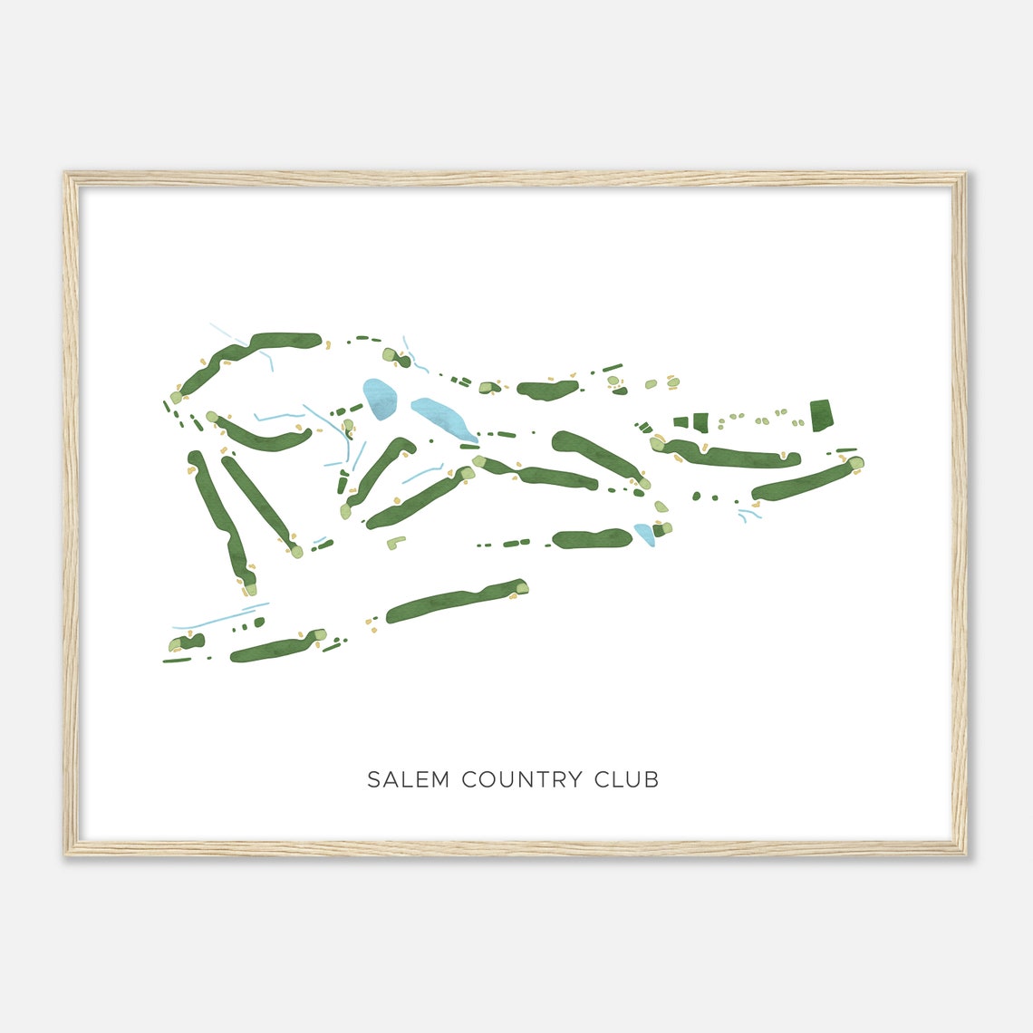 Salem Country Club Golf Course Map Modern Watercolor Poster Art - Image 2