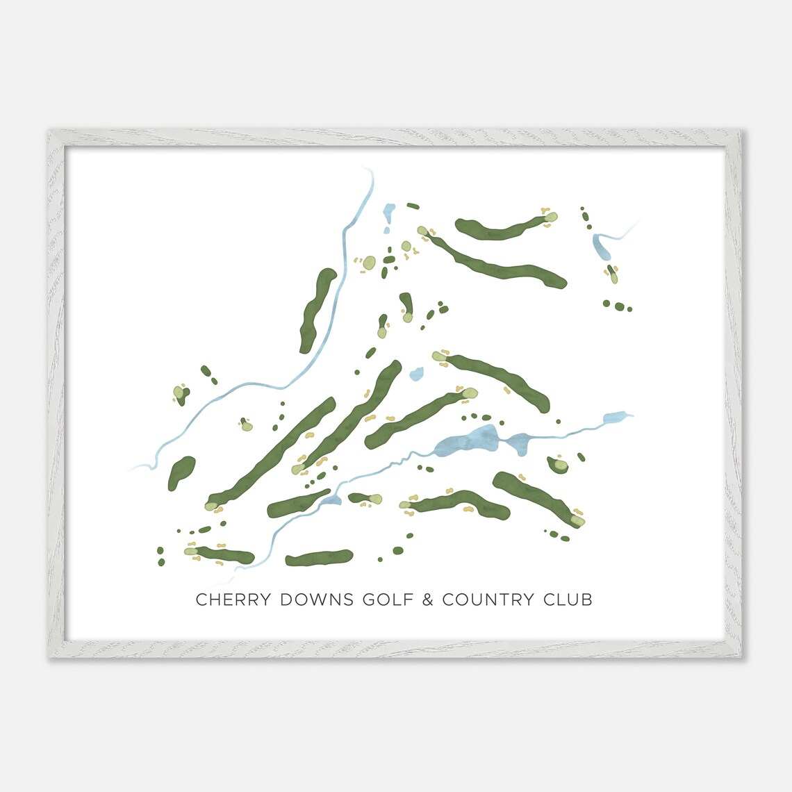 Cherry Downs Golf Club Pickering Modern Watercolor Map Poster - Image 3
