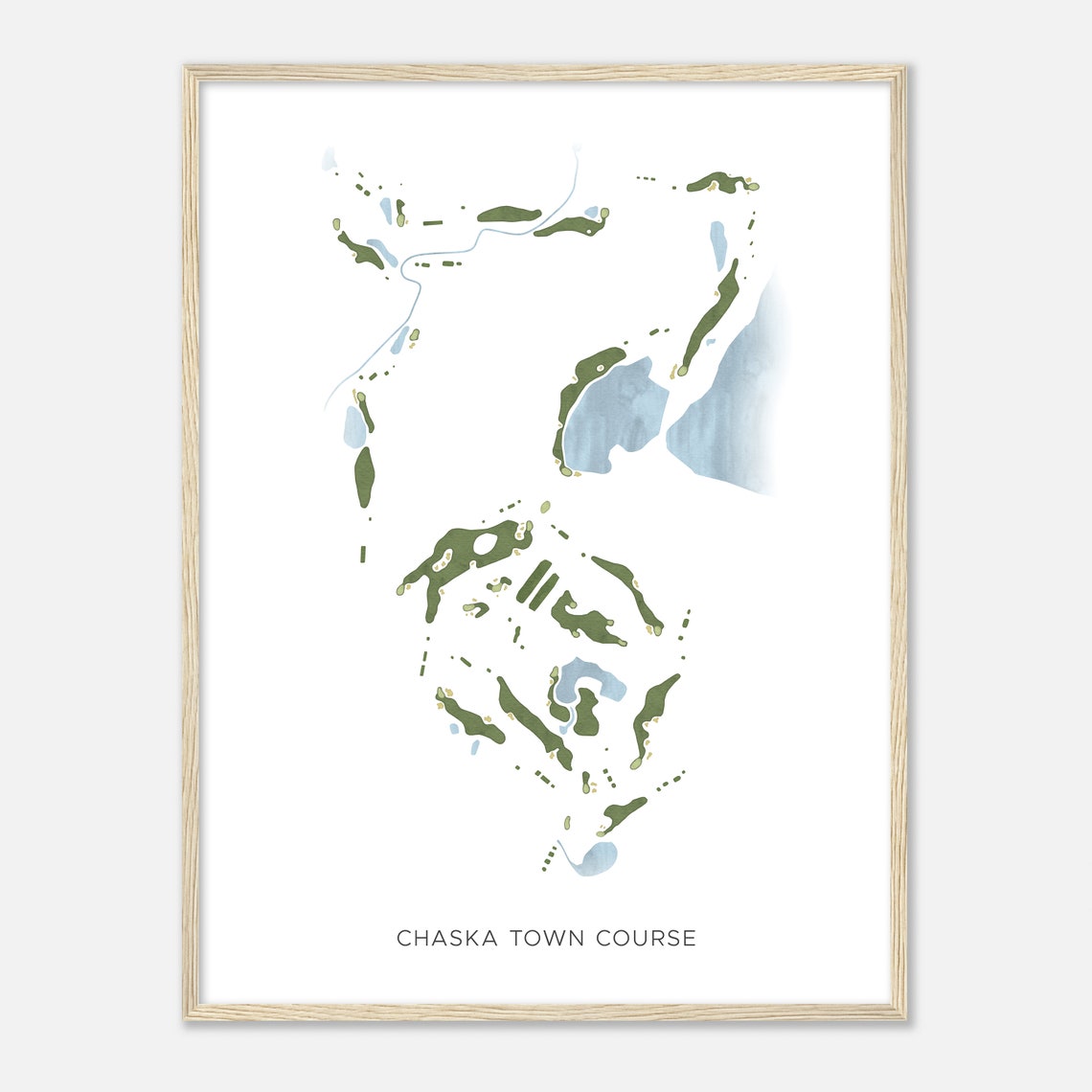 Chaska Town Course Minnesota Minimalist Watercolor Golf Map Poster - Image 2