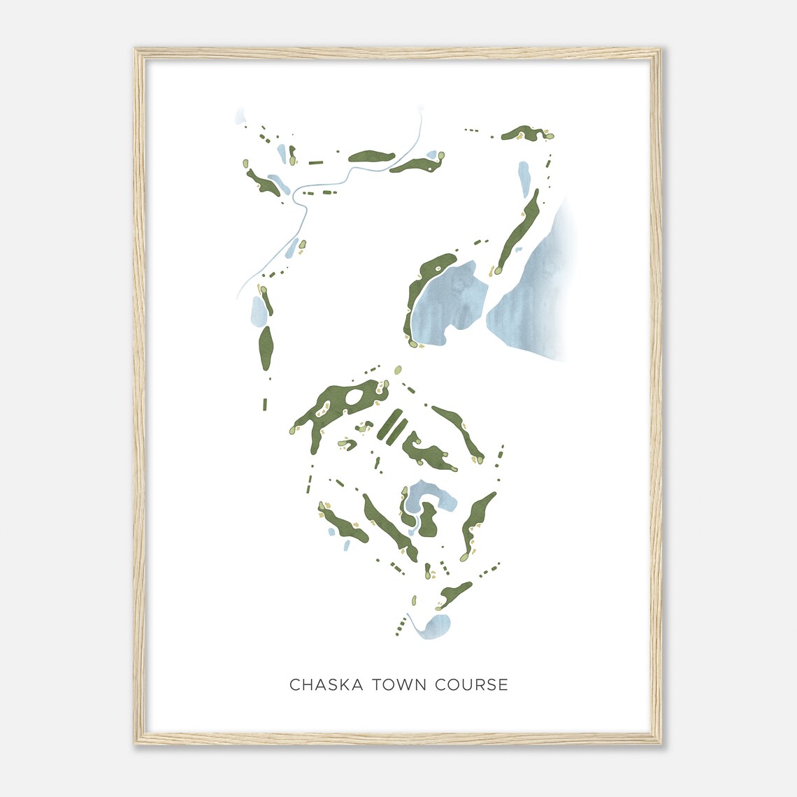 Chaska Town Course Minnesota Modern Watercolor Map Golfer Gift Golf Wall Art Golf Poster Print Course Layout - Image 2