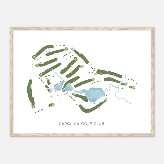 Carolina Golf Club North Carolina Modern Watercolor Map Golfer Gift Golf Wall Art Golf Poster Print Course Layout