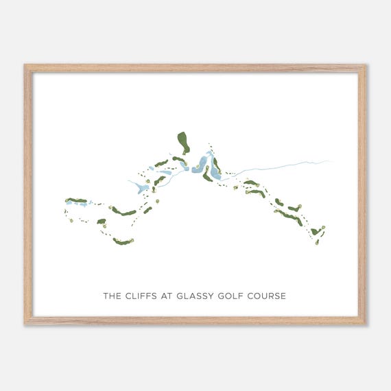 The Cliffs At Glassy Golf Course In Landrum South Carolina Modern Watercolor Map Golfer Gift Golf Wall Art Golf Poster Print