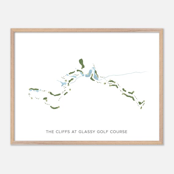 The Cliffs at Glassy Golf Course Modern Minimalist Golf Course Map Poster