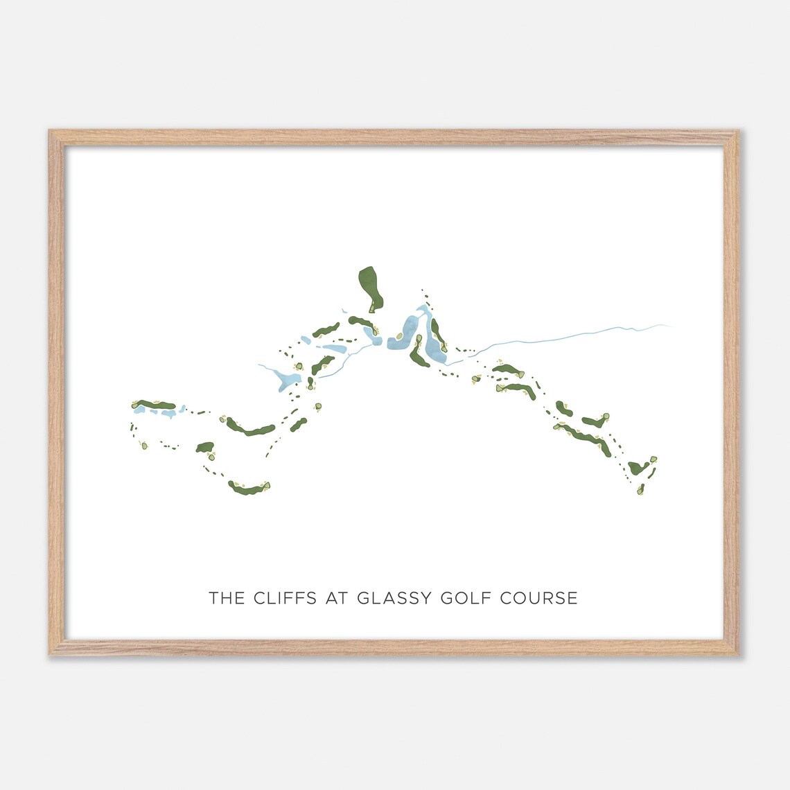 The Cliffs at Glassy Golf Course Modern Minimalist Golf Course Map Poster