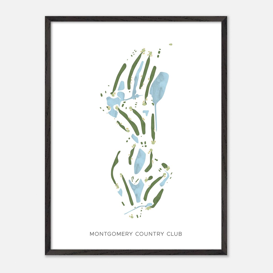 Montgomery Country Club Maryland Modern Minimalist Golf Map Poster - Image 3