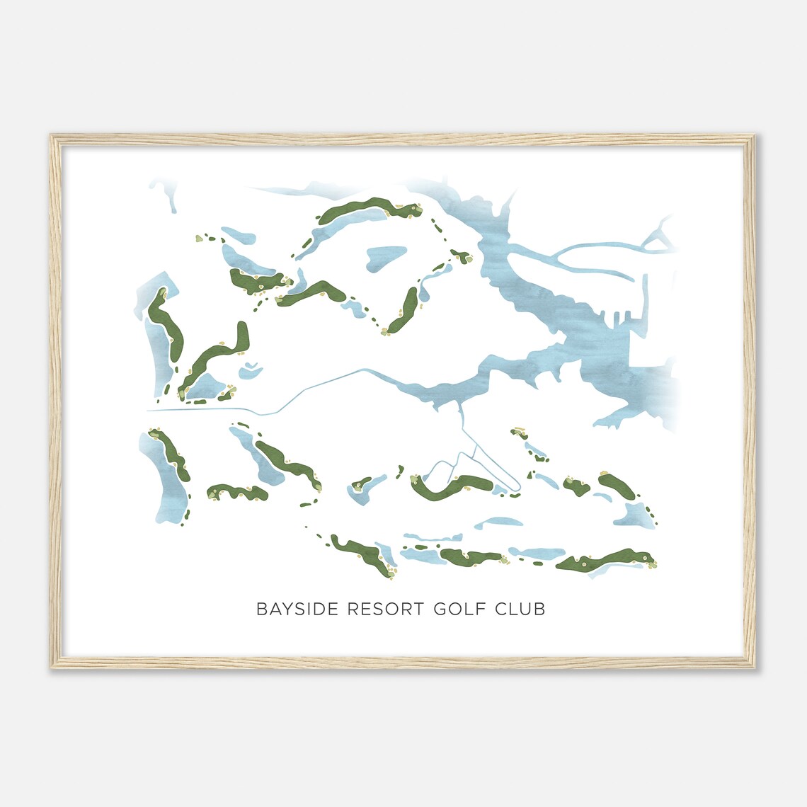 Bayside Resort Golf Club Delaware Modern Watercolor Map Golf Poster - Image 2