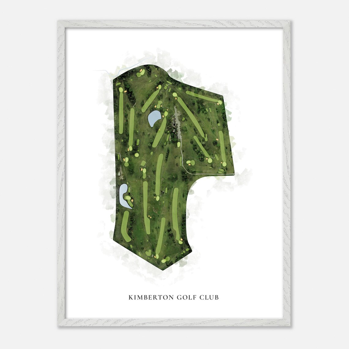 Kimberton Golf Club Classic Watercolor Course Map Art Poster - Image 2