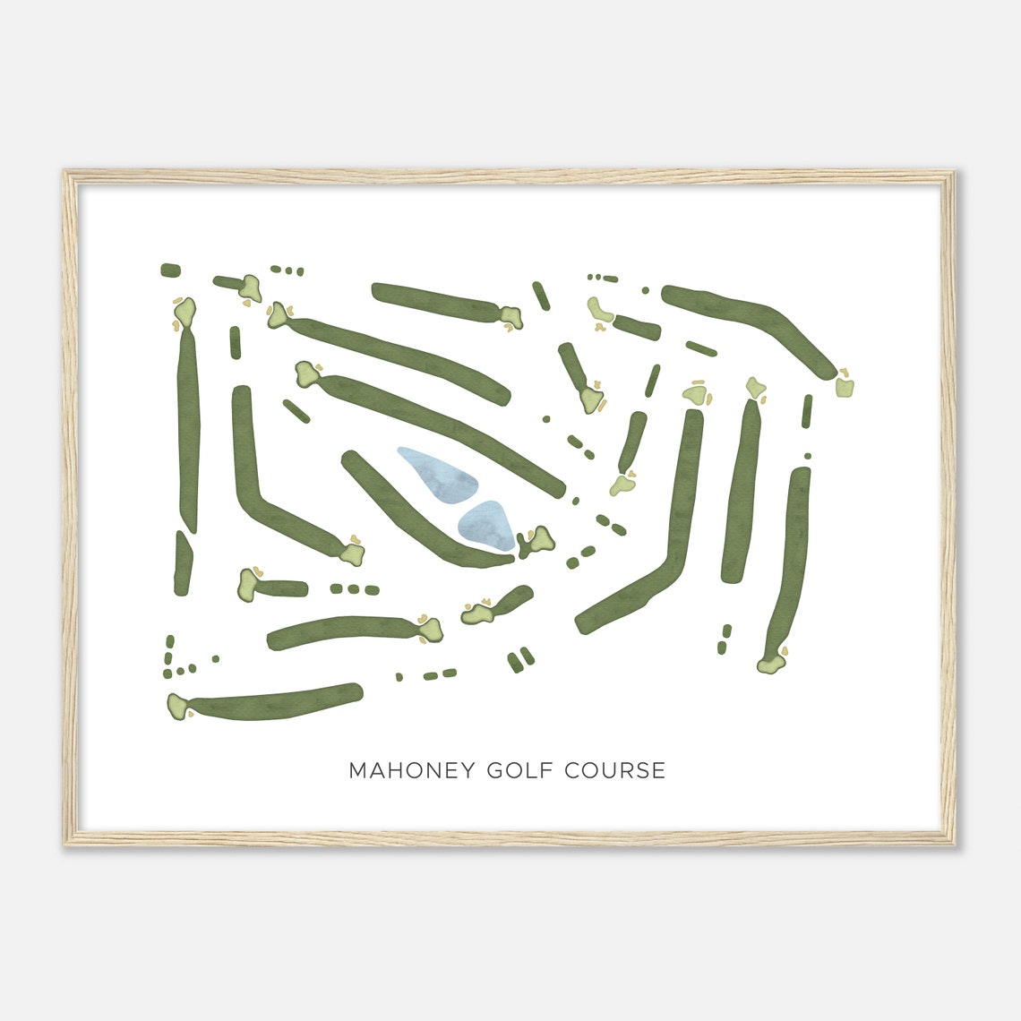 Mahoney Golf Course Nebraska Modern Watercolor Map Golfer Gift Golf Wall Art Golf Poster Print Course Layout