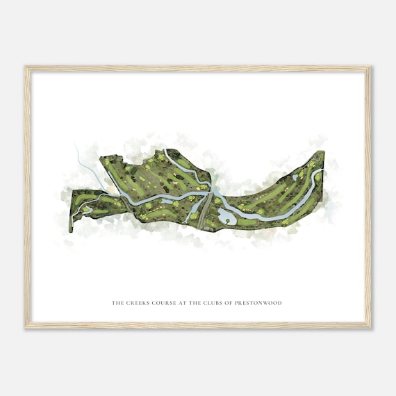 The Creeks Course Prestonwood Texas Classic Watercolor Map Poster