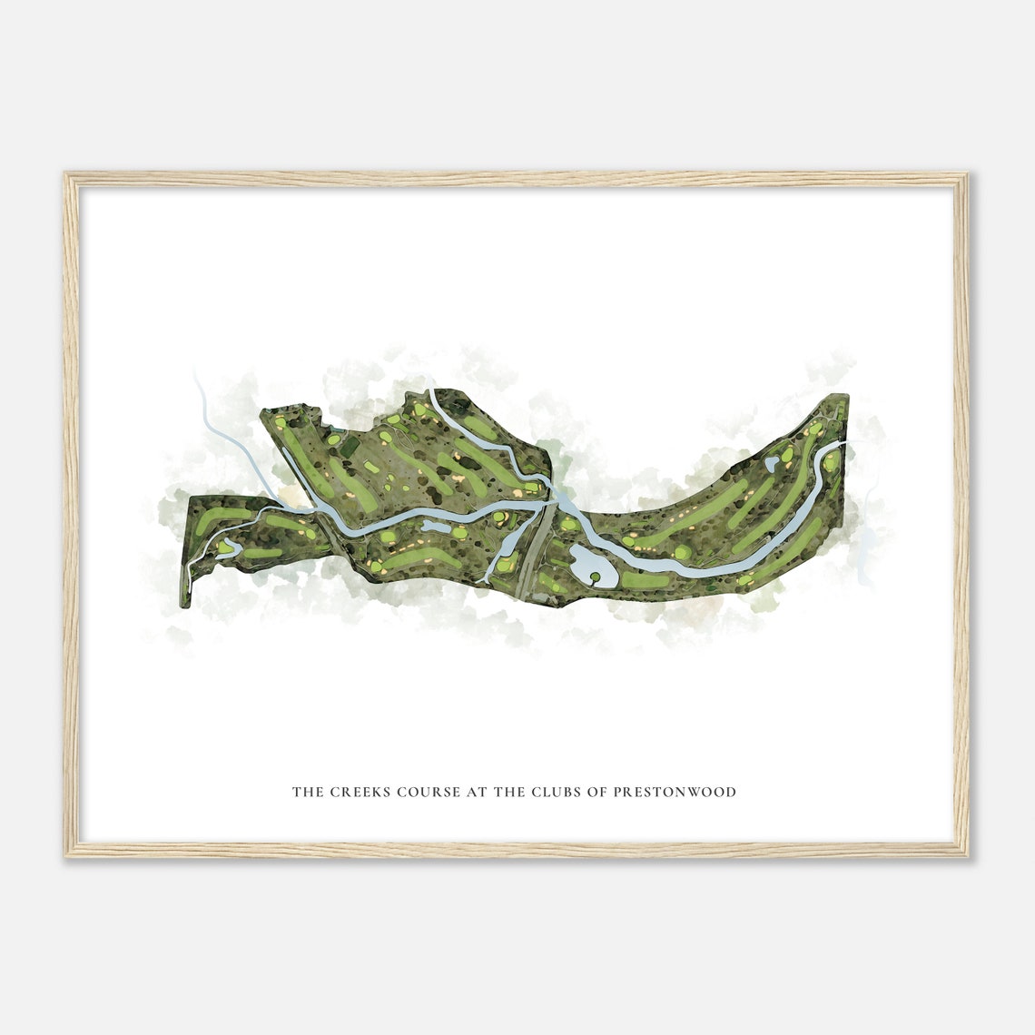 The Creeks Course Prestonwood Texas Classic Watercolor Map Poster