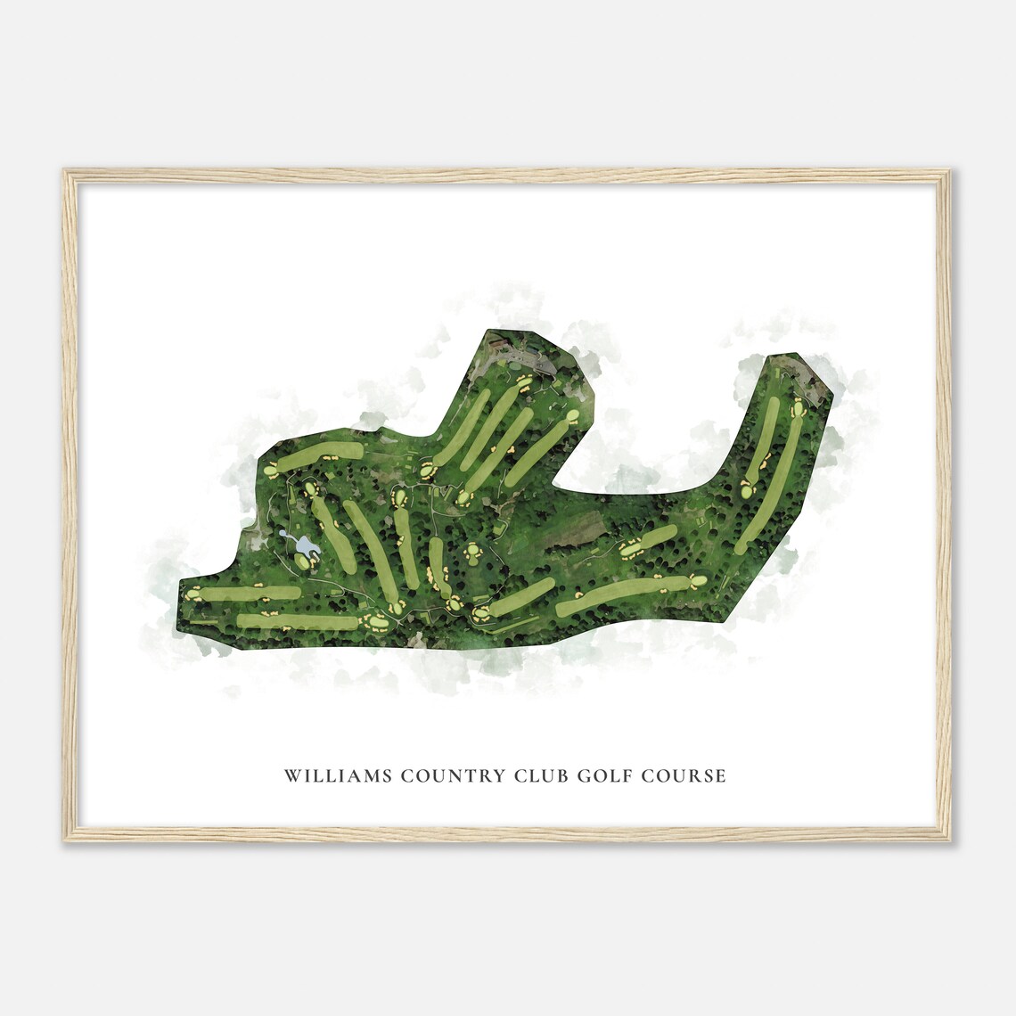 Williams Country Club Golf Course Watercolor Map Art Print - Image 2