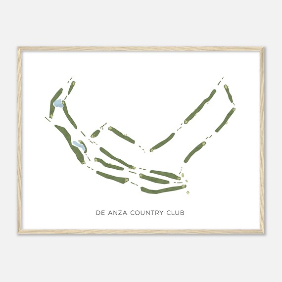 De Anza Country Club California Modern Watercolor Map Golfer Gift Golf Wall Art Golf Poster Print Course Layout