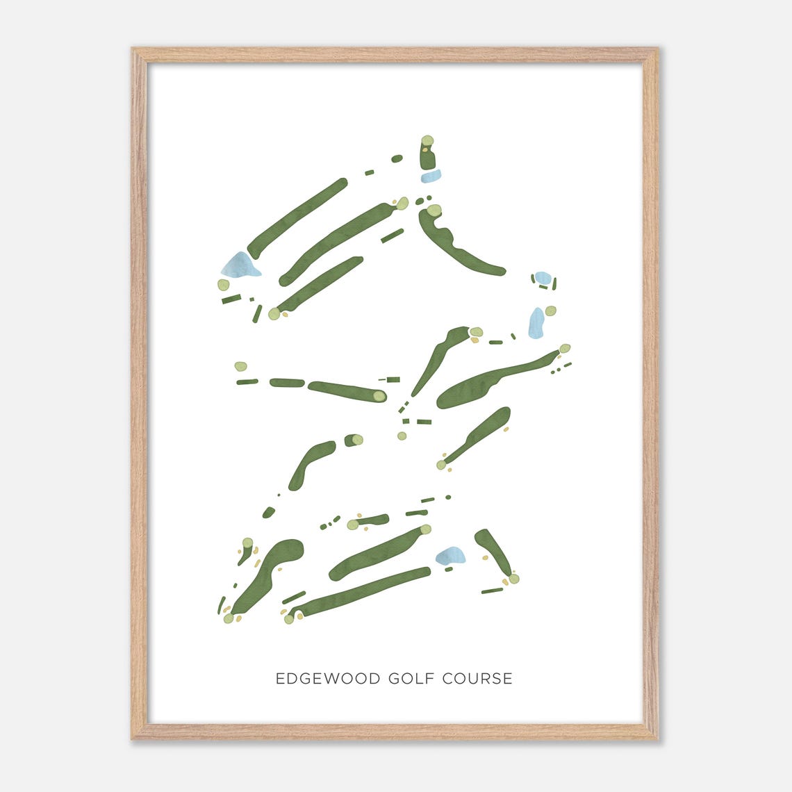 Edgewood Golf Course Massachusetts Modern Watercolor Map Poster - Image 2