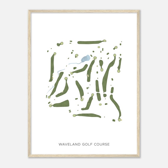 Waveland Golf Course Iowa Modern Watercolor Map Golfer Gift Golf Wall Art Golf Poster Print Course Layout