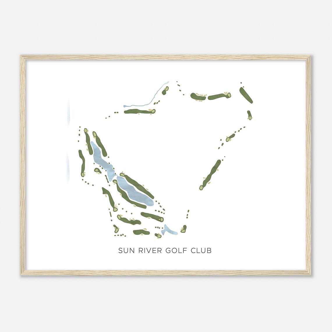 Sun River Golf Club Modern Minimalist Golf Course Map Poster - Image 2