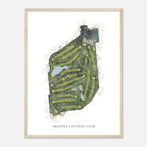Arizona Country Club Arizona Classic Watercolor Map Golfer Gift Golf Wall Art Golf Poster Print Course Layout