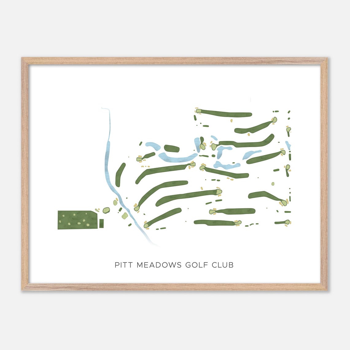 Pitt Meadows Golf Club Canada Modern Watercolor Course Map Poster