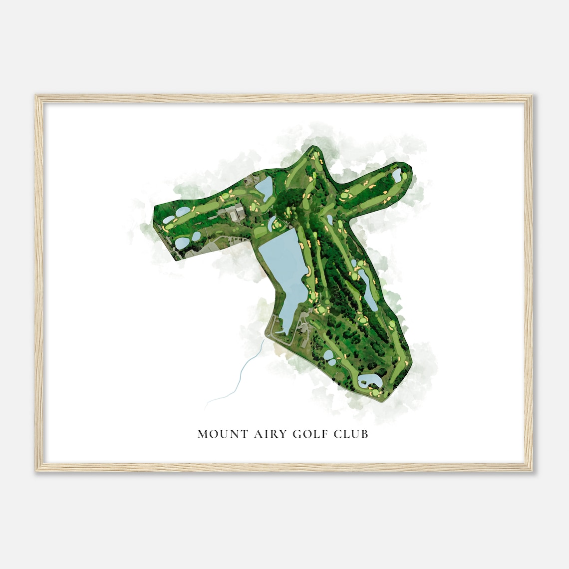 Mount Airy Golf Club Pennsylvania Classic Watercolor Map Golfer Gift Golf Wall Art Golf Poster Print Course Layout