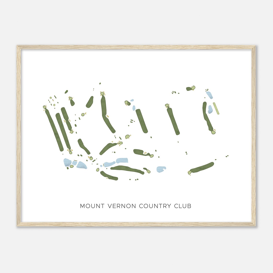 Mount Vernon Country Club Ohio Watercolor Golf Map Print Golfer Gift