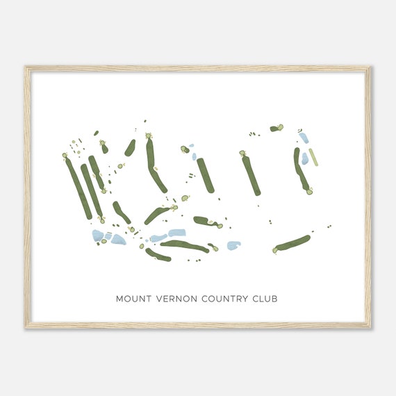 Mount Vernon Country Club Ohio Modern Watercolor Map Golfer Gift Golf Wall Art Golf Poster Print Course Layout