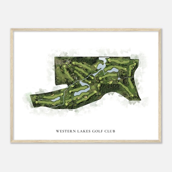 Western Lakes Golf Club Wisconsin Classic Watercolor Golf Course Map Poster