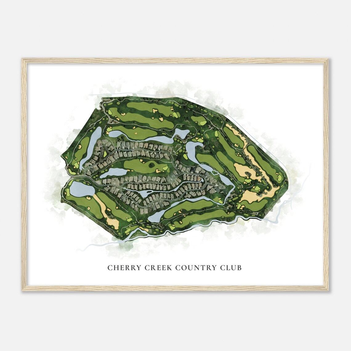 Cherry Creek Country Club Classic Watercolor Golf Course Map Poster - Image 2