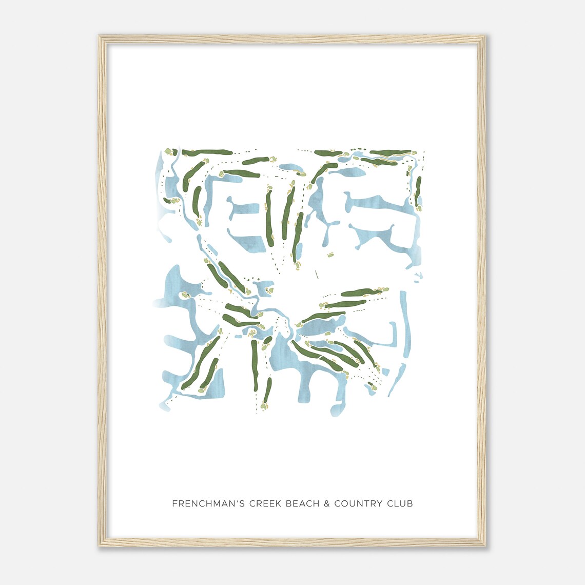 Frenchmans Creek Beach and Country Club Watercolor Map Poster