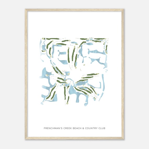 Frenchmans Creek Beach and Country Club Watercolor Map Poster