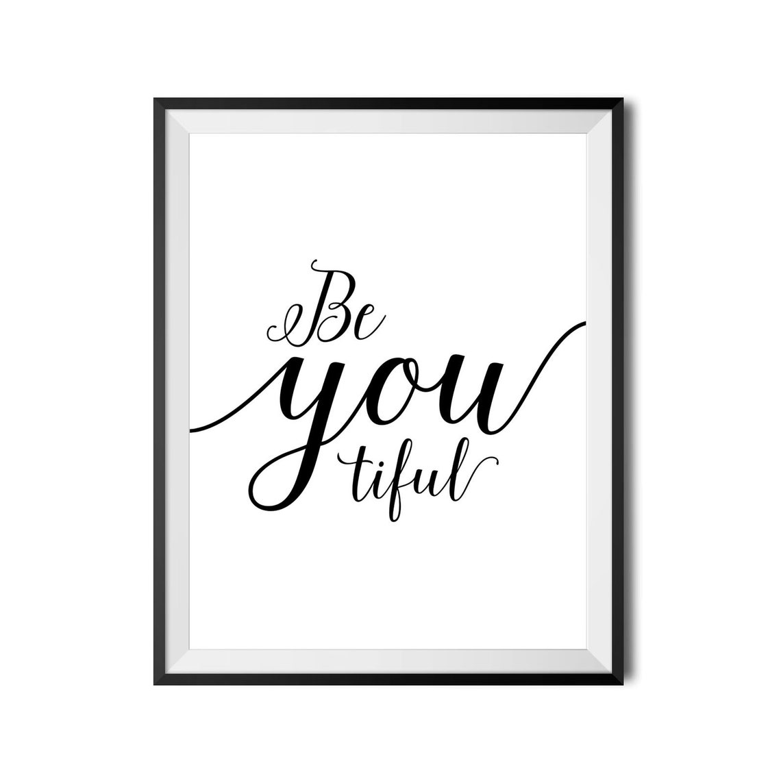 Be You Tiful Sweet Beautiful Wordplay Self Love Quote Wall Art - Image 4