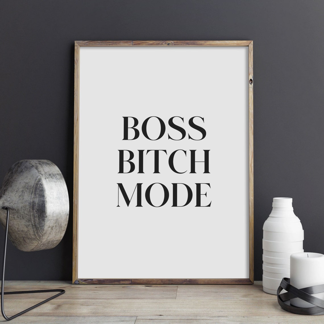 Boss Bitch Mode Bold Sassy Confident Girl Boss Office Quote Poster - Image 2