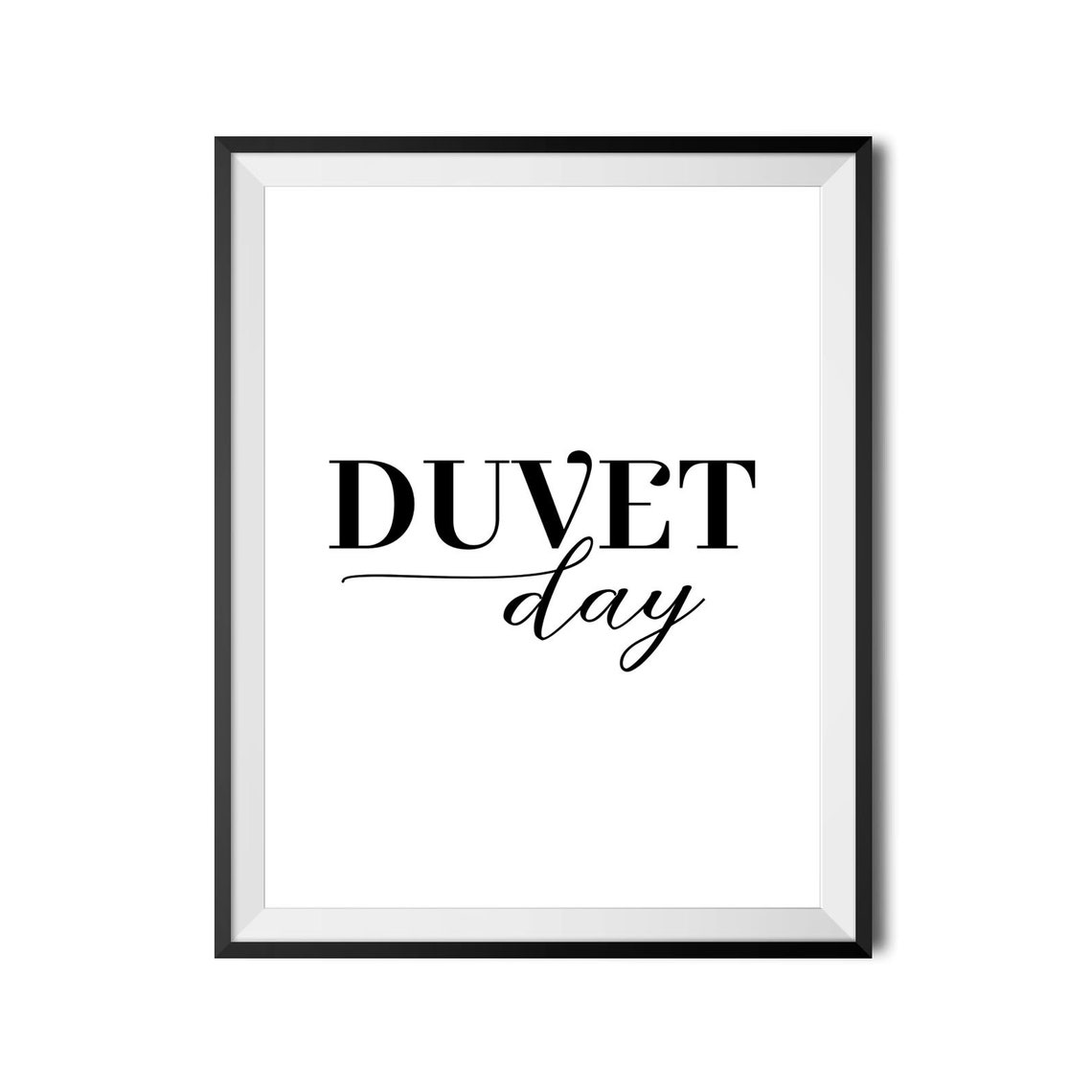 Duvet Day Cozy Lazy Slow Sunday Bedtime Rest Quote Bedroom Wall Art - Image 3