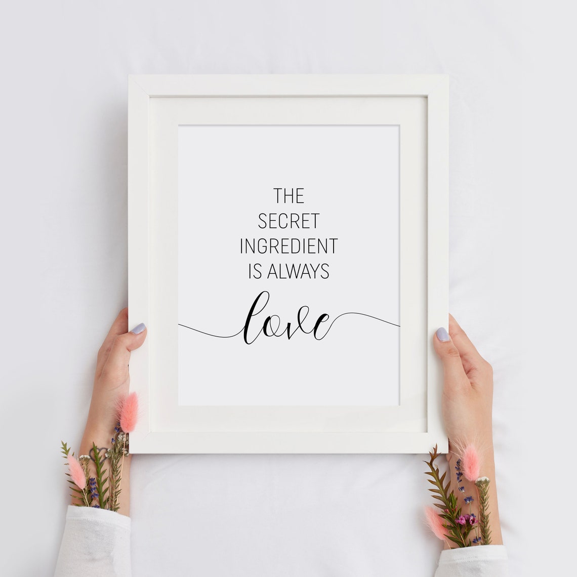 The Secret Ingredient Is Always Love Kitchen Typography Quote Poster - Image 2