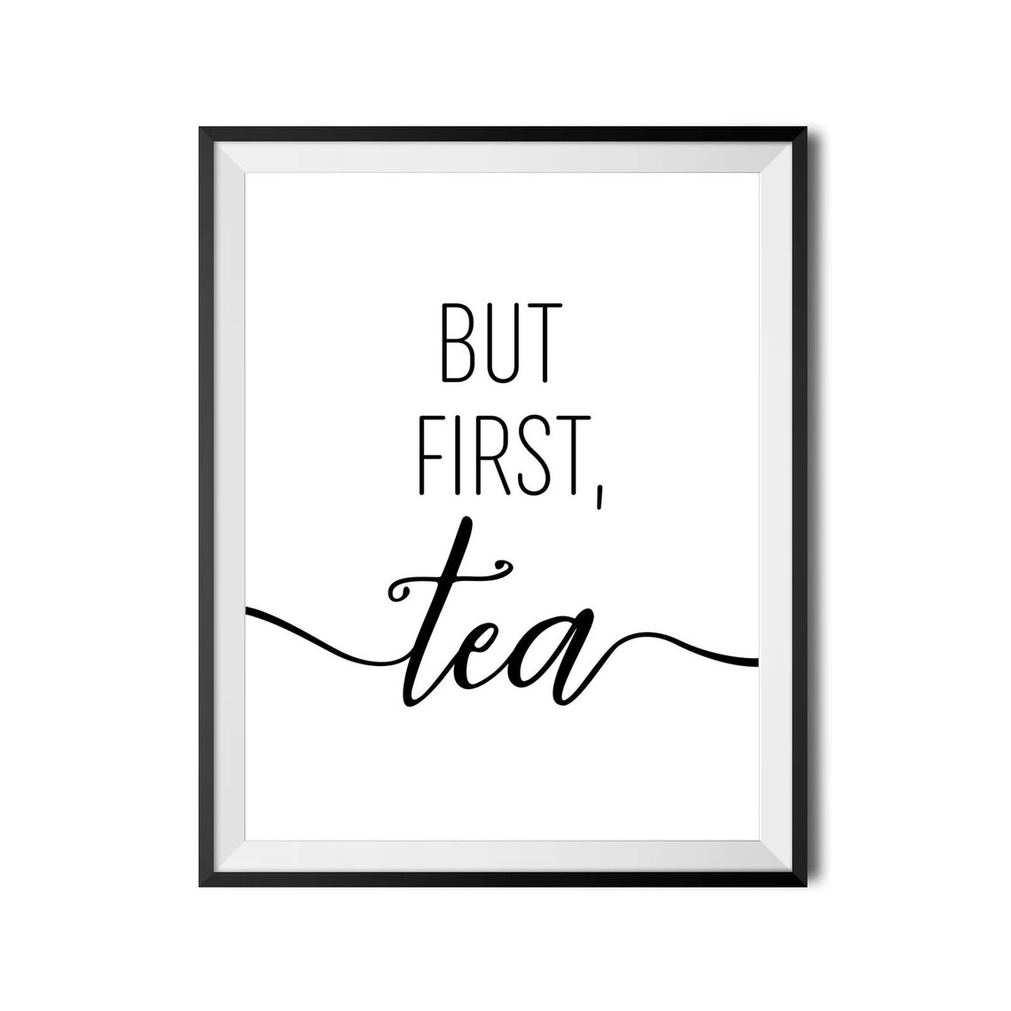 But First Tea Morning Ritual Tea Lover Script Typography Poster - Image 4