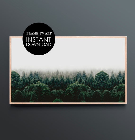 Samsung Frame Tv Art Instant Evergreen Trees Forest Holiday Winter Photography For The