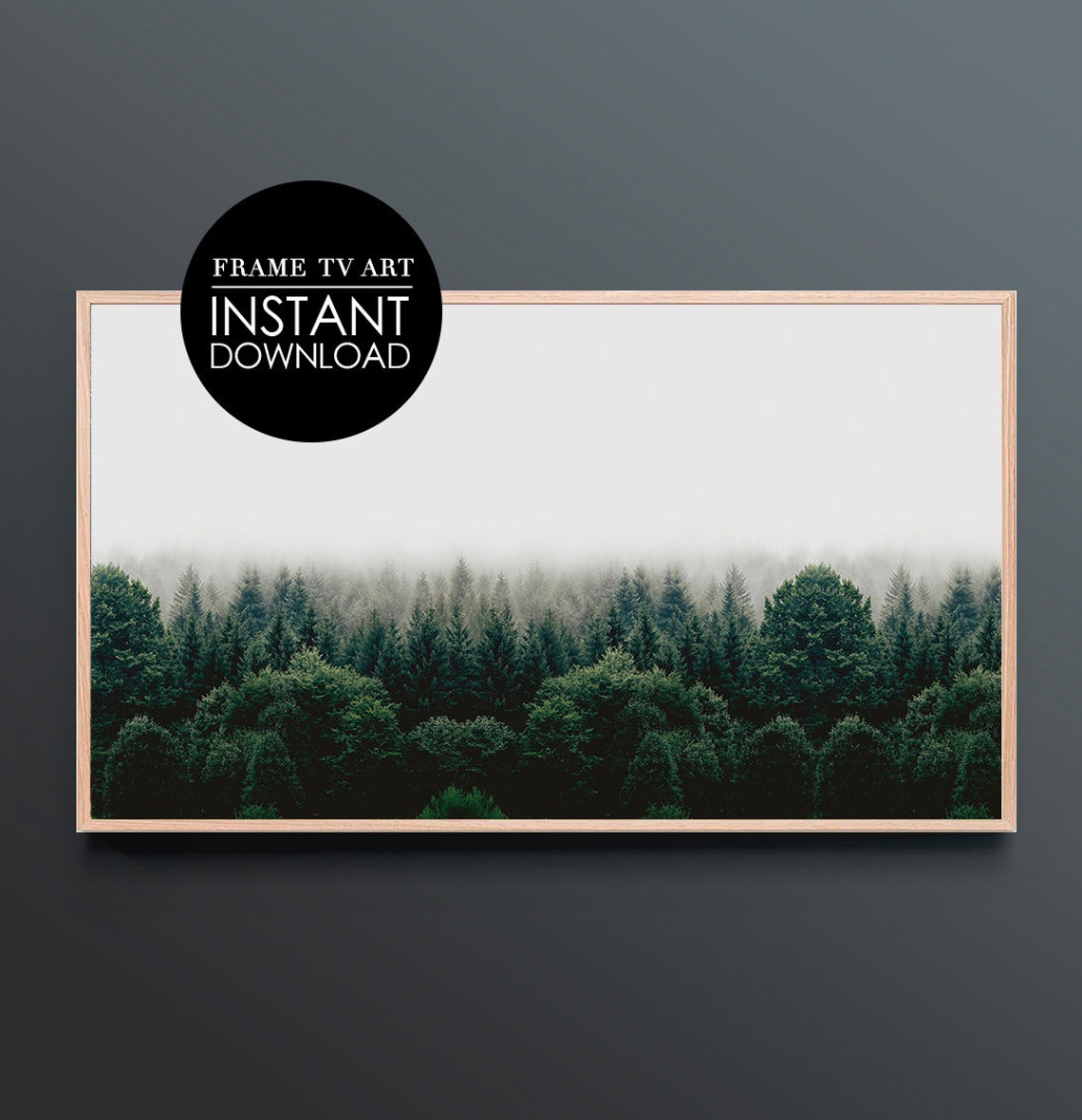 Misty Evergreen Forest Foggy Green Pines Panoramic Nature Poster