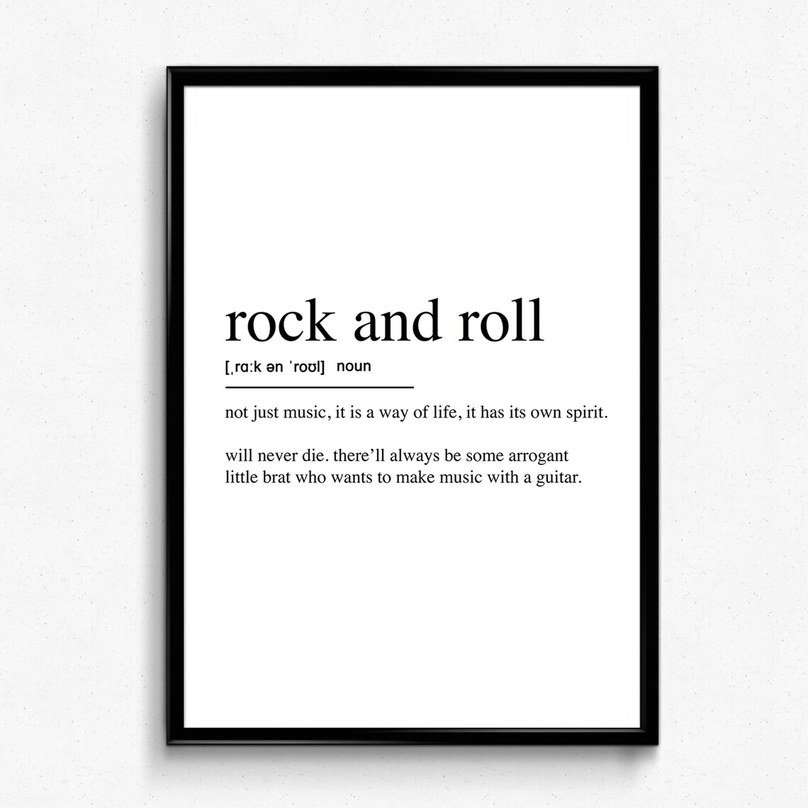 Rock and Roll Definition Print, Modern Music Art Print